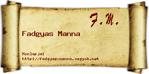 Fadgyas Manna névjegykártya